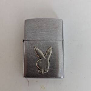 2005 Playboy Zippo Lighter – Vintage Brushed Chrome - raised bunny